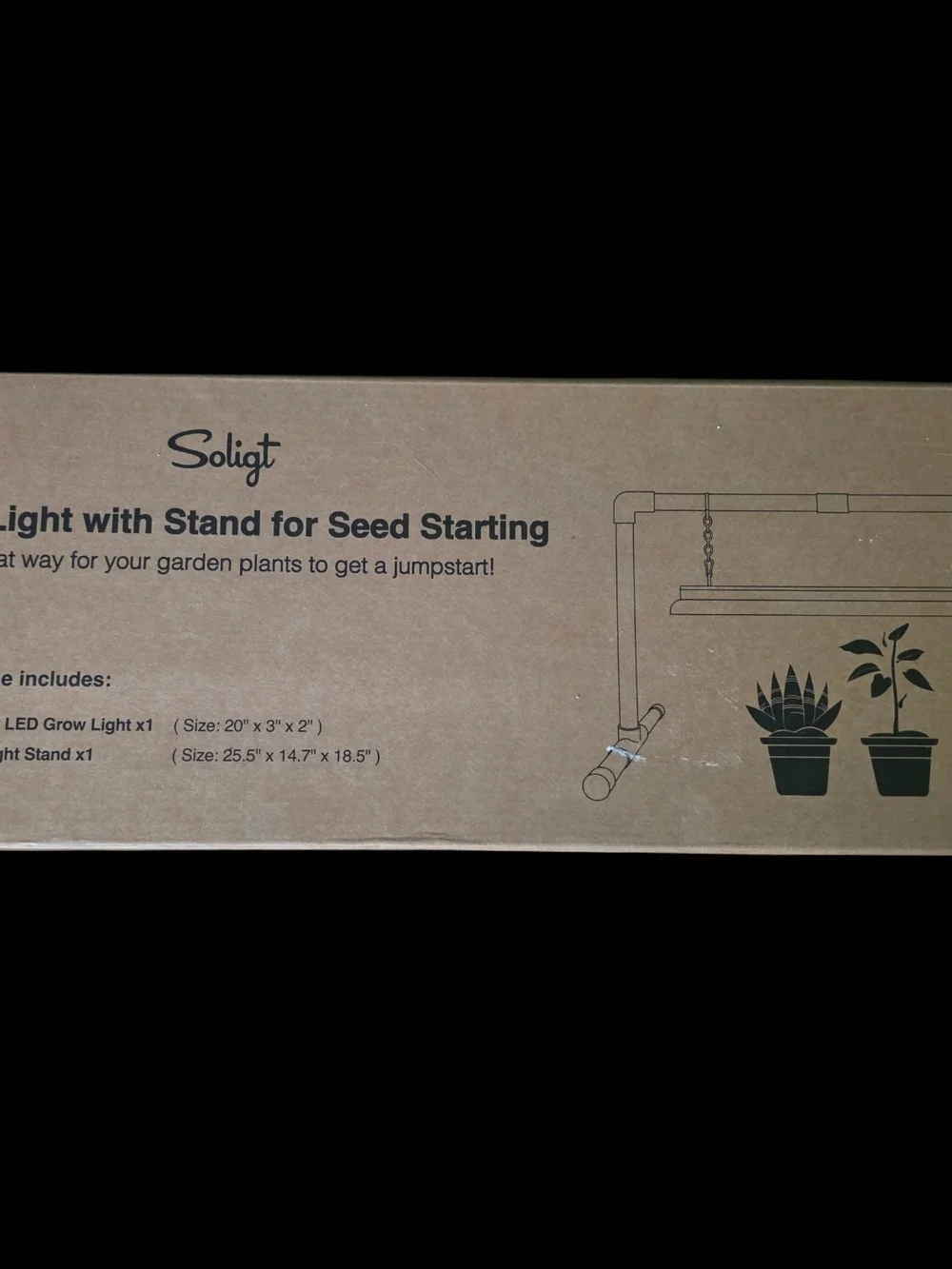 LED Grow Light with Stand for Seed Starting - Brown